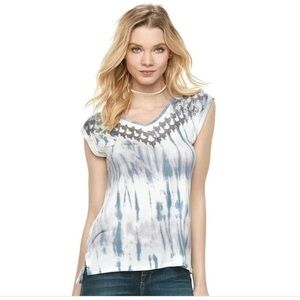 Rock & Republic Sequin Detail‎ Graphic Top XL